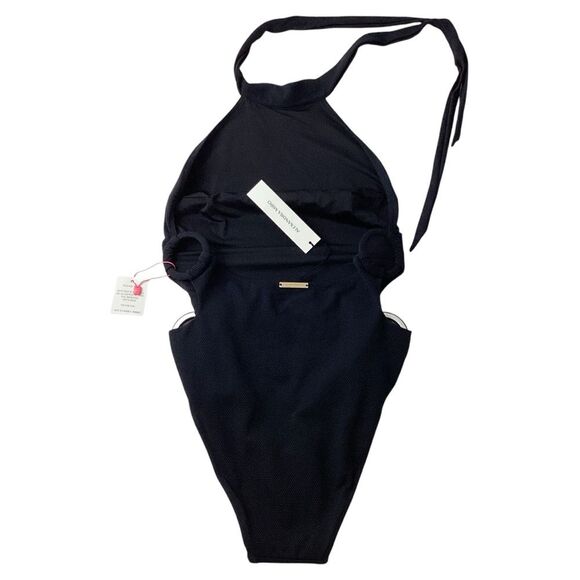 ALEXANDRA MIRO NWT Size L Carey Swimsuit Black Halter Swim Suit Cutouts Cut Out - Picture 5 of 9